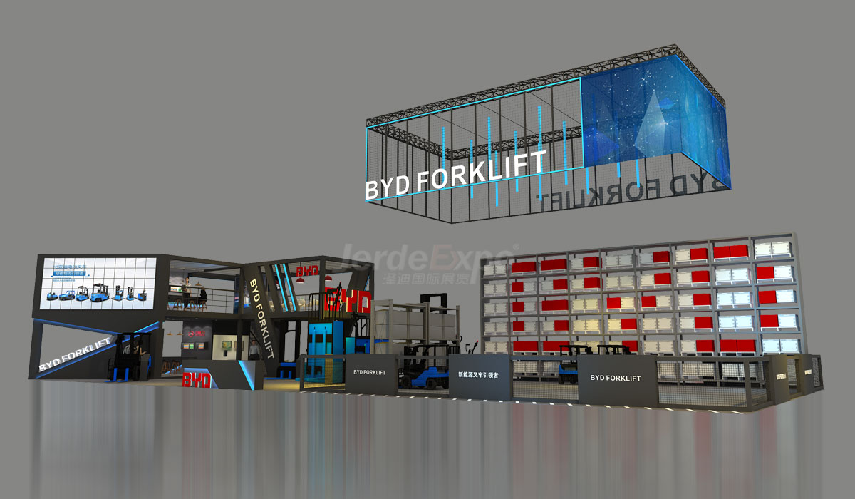 物流展臺設計效果圖